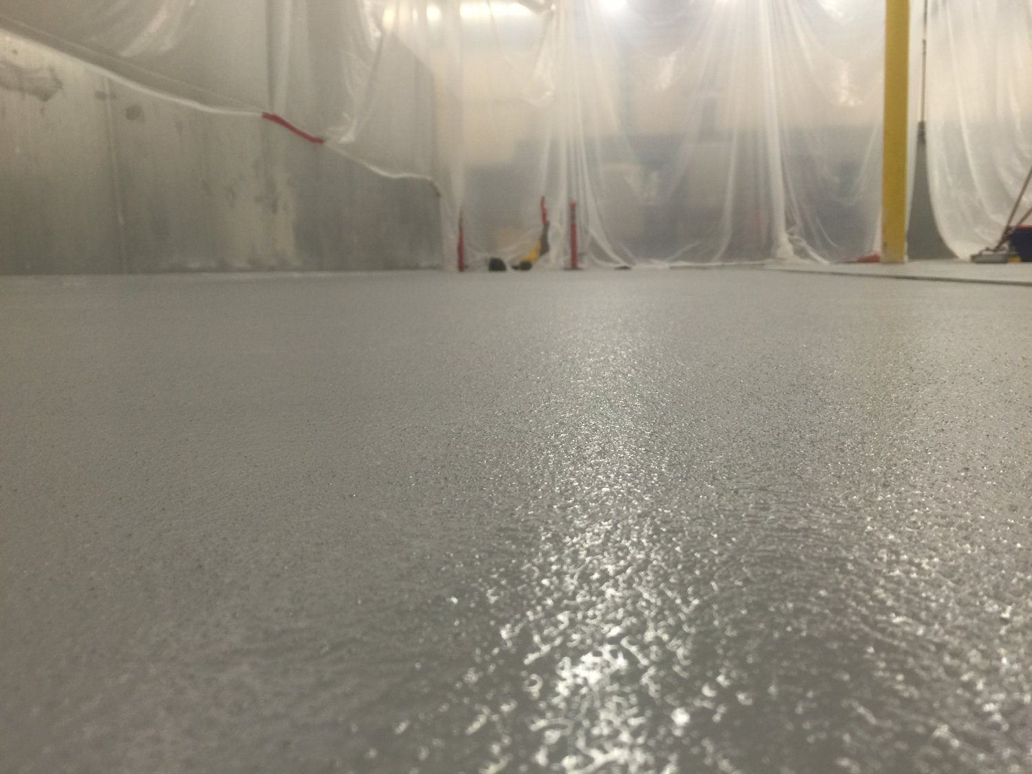 Smooth concrete floor in construction site
