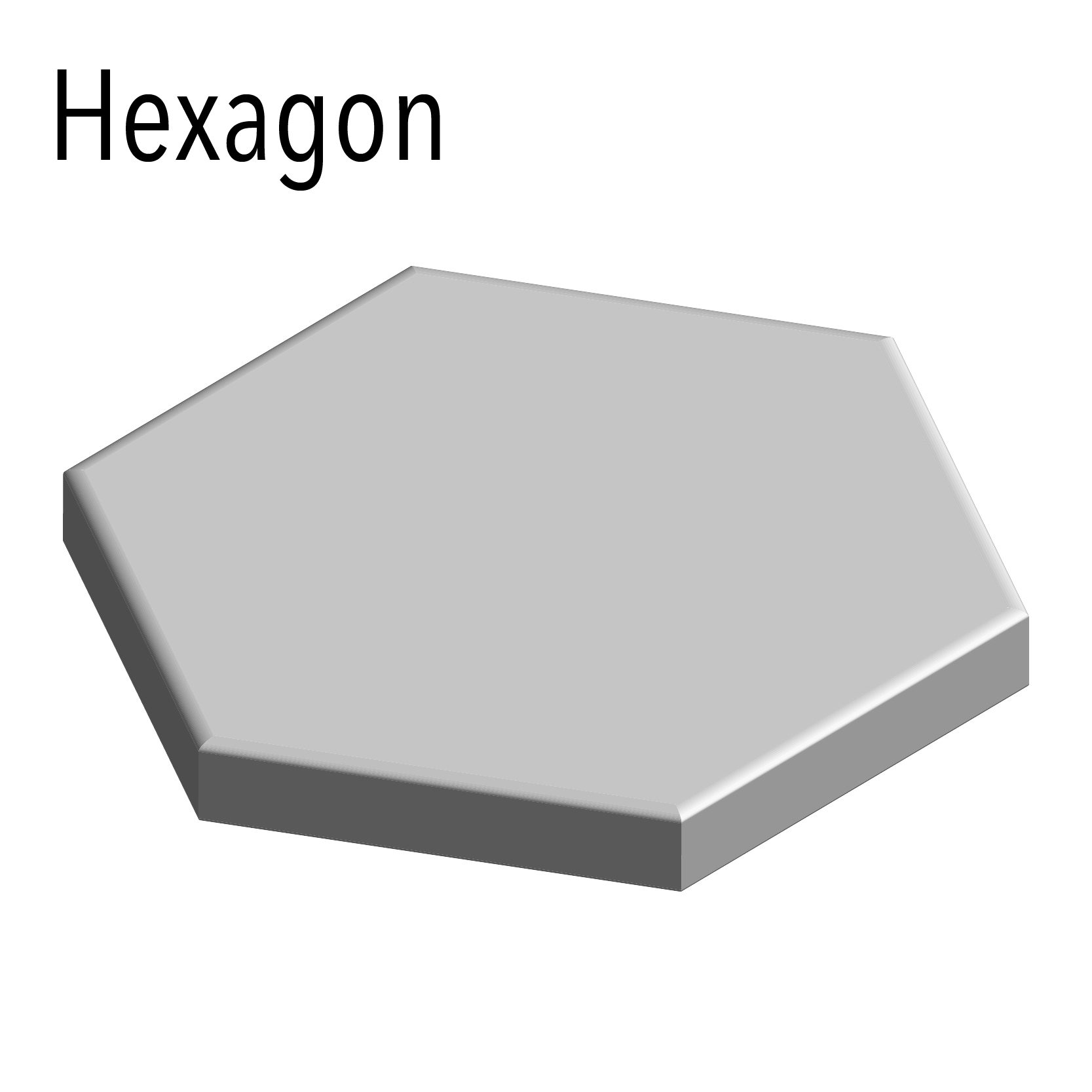 Gray hexagonal object rendering