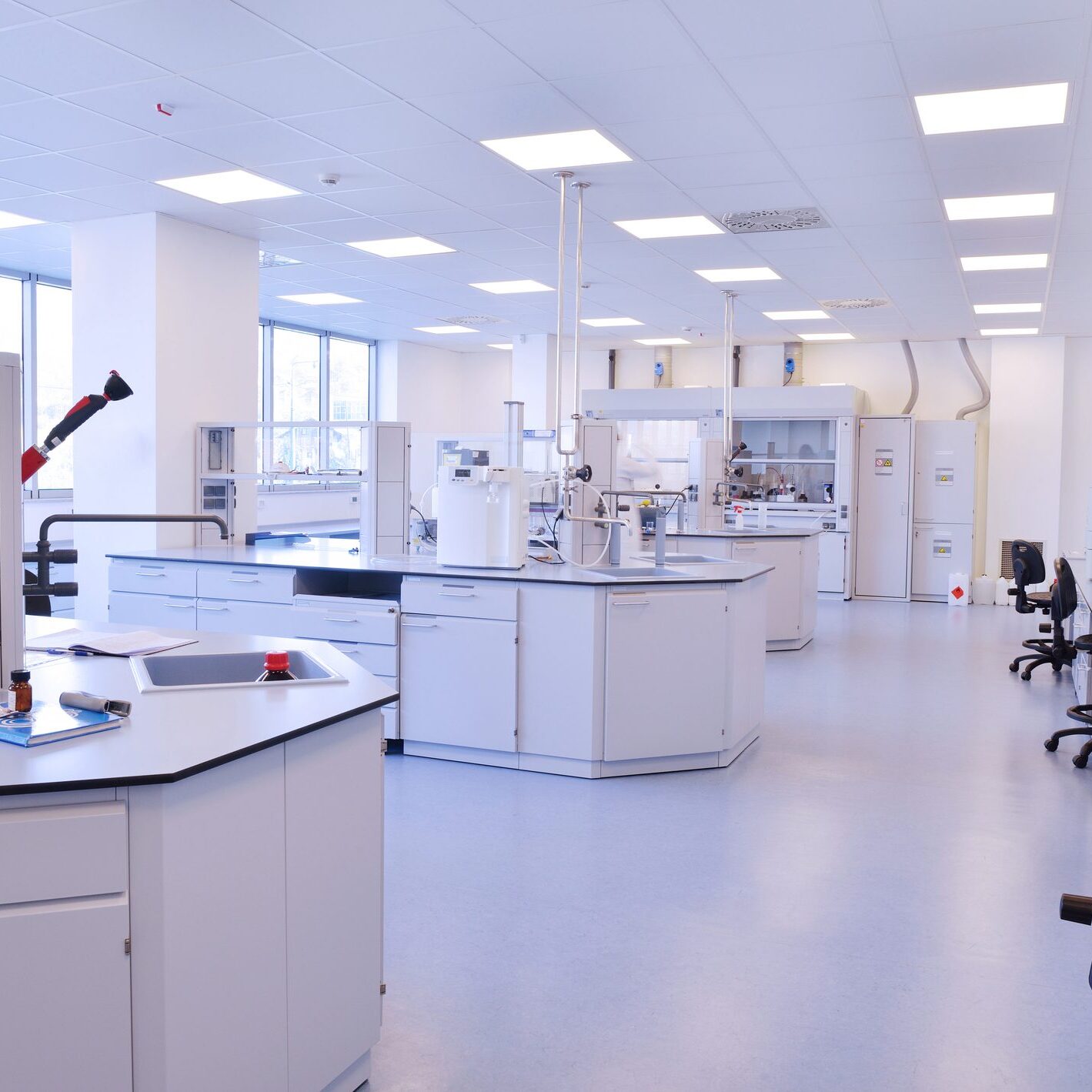 medical and health bright lab laboratory indoor with instruments test tubes